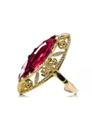 Vintage style Ring Ruby 14K Yellow gold vrc005y